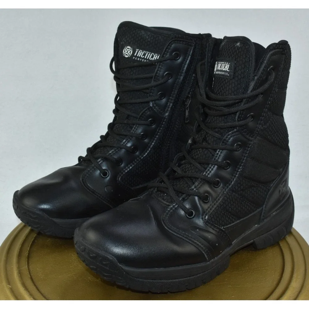 Tactical Performance Hawk Men's Boots Size 7.5 D Black Combat -Flaws-